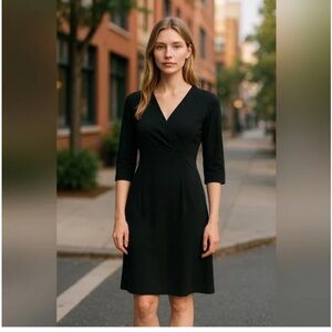 NWT J Jill Poppy Wrap Knit Dress Size SP Black